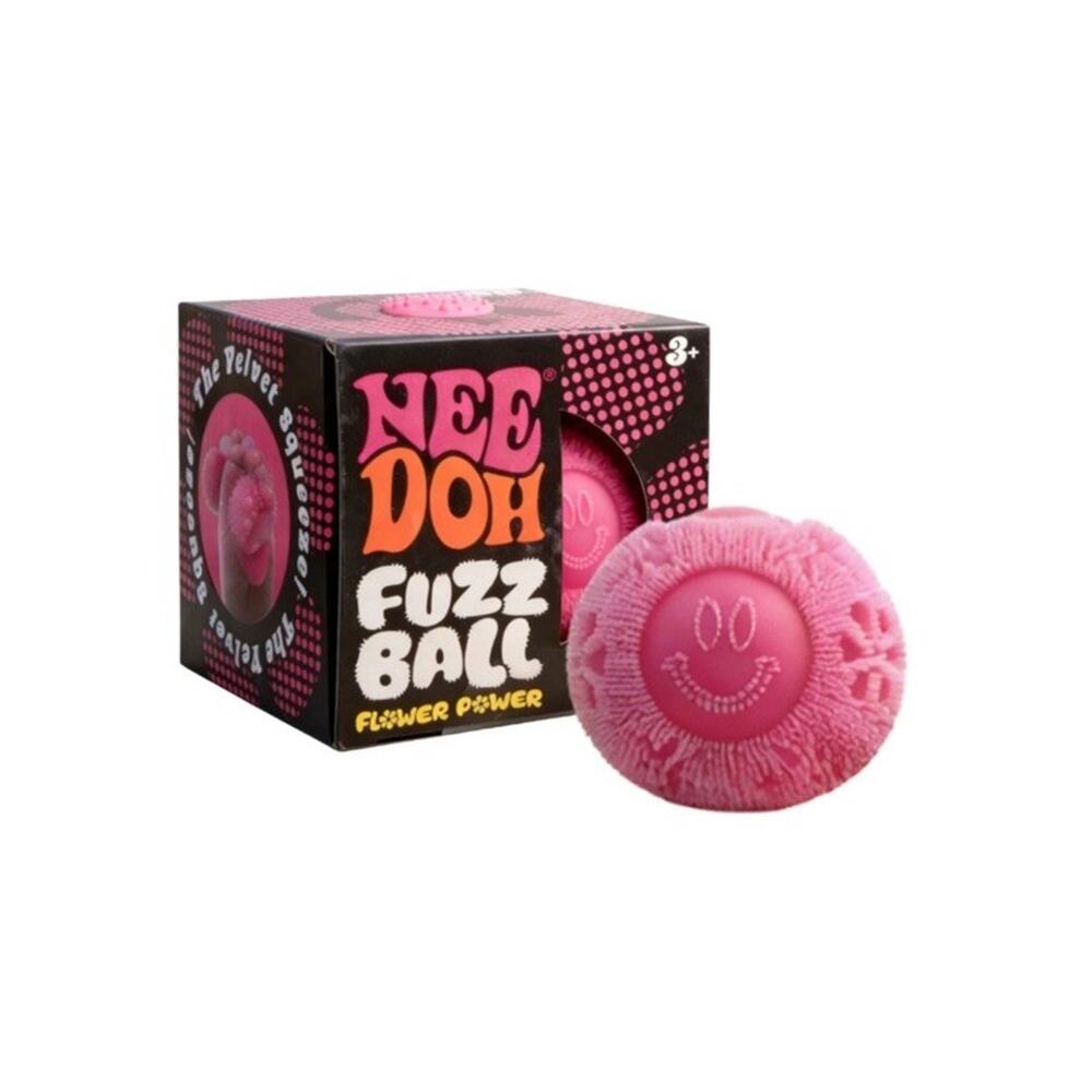 Pink NeeDoh Wonder Flower Power Fuzz Ball Squishy Stress Ball Nee Doh Fuzzball